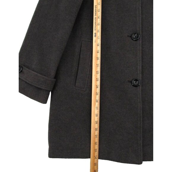 Vintage Jones New York Overcoat Womens Sz 12 Charcoal Gray Wool Lined Button Up - Picture 11 of 16